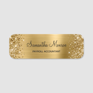 Glittery Gold Foil Name Tag