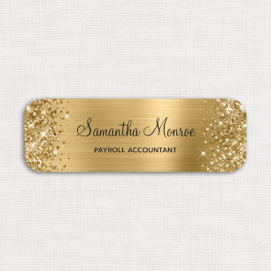 Glittery Gold Foil Name Tag