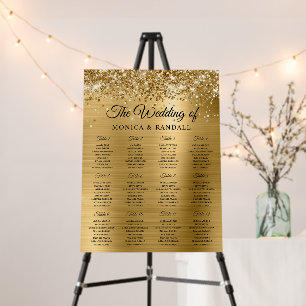Glittery Gold Foil Seating Chart Foam Board