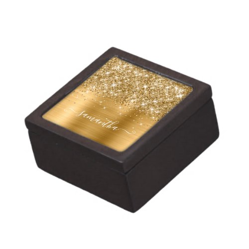 Glittery Gold Girly Signature Calligraphy Gift Box