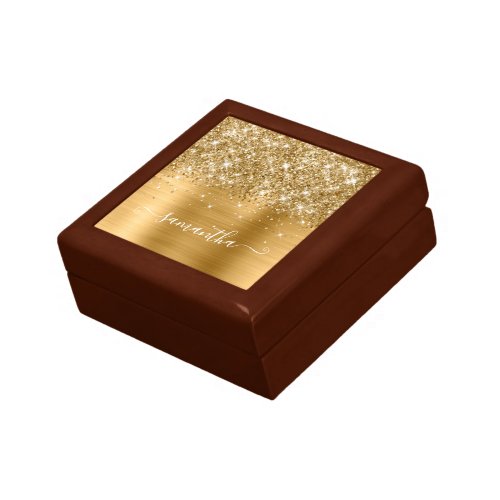 Glittery Gold Girly Signature Calligraphy Gift Box