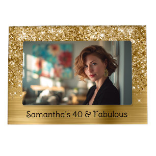 Glittery Gold Glam 40 and Fabulous Magnetic Frame
