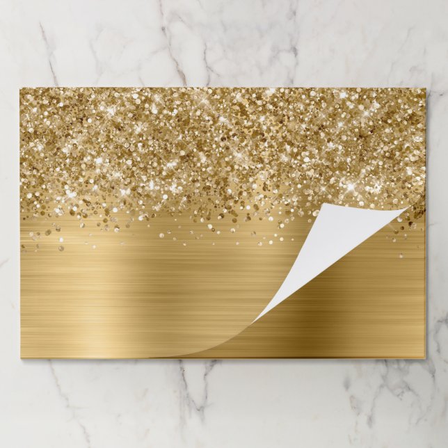 Glittery Gold Glam Blank Paper Pad (Folded)