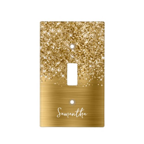 Glittery Gold Glam Light Switch Cover