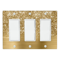 Glittery Gold Glam Modern Light Switch Cover