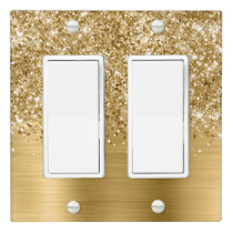 Glittery Gold Glam Modern Light Switch Cover