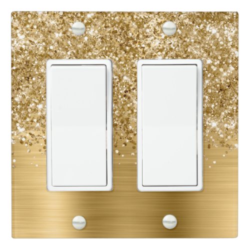 Glittery Gold Glam Modern Light Switch Cover