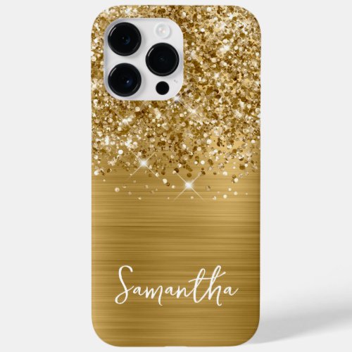 Glittery Gold Glam Name Case_Mate iPhone 14 Pro Max Case