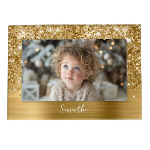 Glittery Gold Glam Name Magnetic Frame