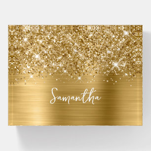 Glittery Gold Glam Name Paperweight