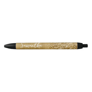 Glittery Gold Glam Name Pen