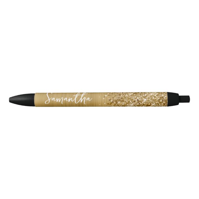 Glittery Gold Glam Name Pen (Front)