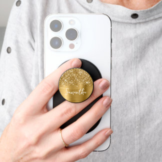 Glittery Gold Glam Name PopSocket