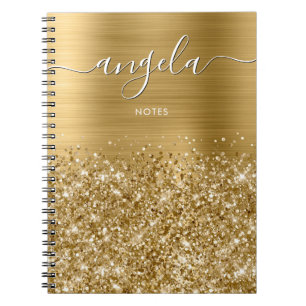 Glittery Gold Glam Notes Notebook