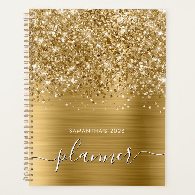 Glittery Gold Glam Planner (Front)