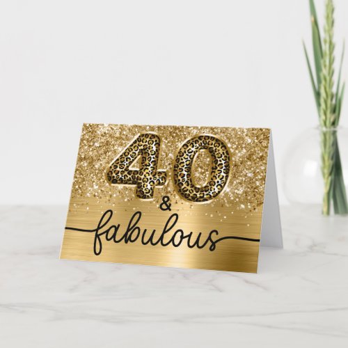 Glittery Gold Leopard Glam 40 and Fabulous