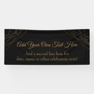 Glittery Gold Light Strings Add Your Own Text Banner