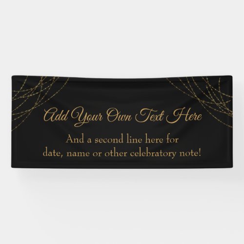 Glittery Gold Light Strings Add Your Own Text Banner