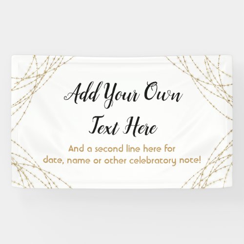 Glittery Gold Light Strings Add Your Own Text Banner