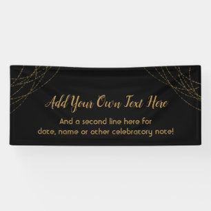 Glittery Gold Light Strings Add Your Own Text Banner