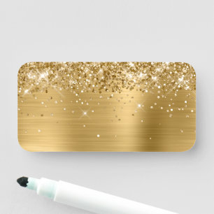 Glittery Gold Metallic Blank Name Tag