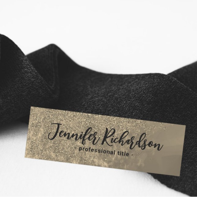 Glittery Gold Metallic Fancy Chic Calligraphy Name Tag (Creator Uploaded)