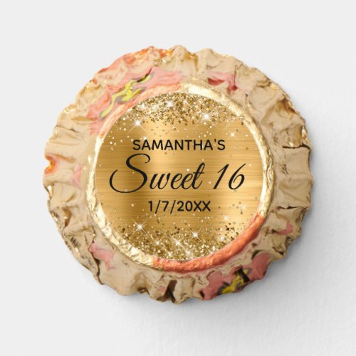 Glittery Gold Ombre Foil Sweet 16 Reeses Peanut Butter Cups
