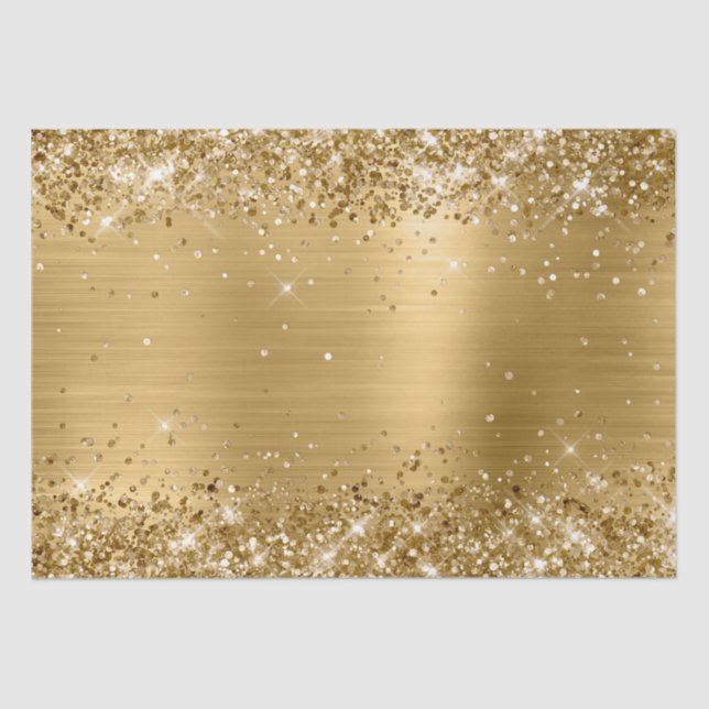 Glittery Gold Ombre Foil Tissue Paper (Front)