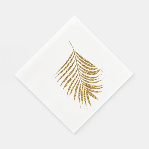 Glittery Gold Palms Baby Shower Tropical Weddings Napkins