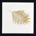 Glittery Gold Palms Tropical Baby Shower Weddings Paper Dinner Napkins<br><div class="desc">Designed with beautiful and artistic golden palm leaf pattern in solid white color background! Great for special occasions like bridal showers,  birthdays,  baby showers,  weddings etc.</div>