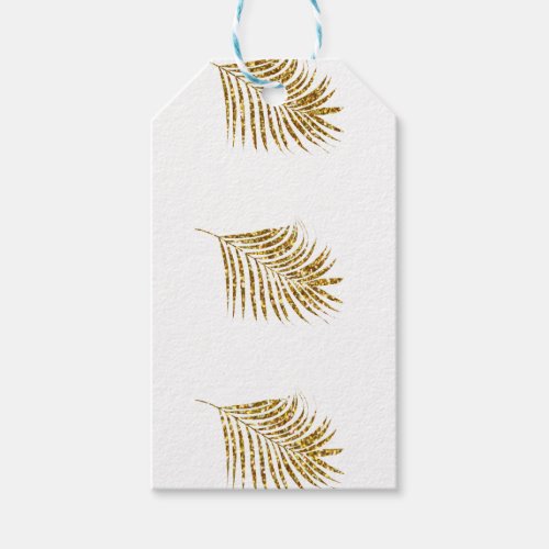 Glittery Gold Palms Tropical Weddings Celebrations Gift Tags