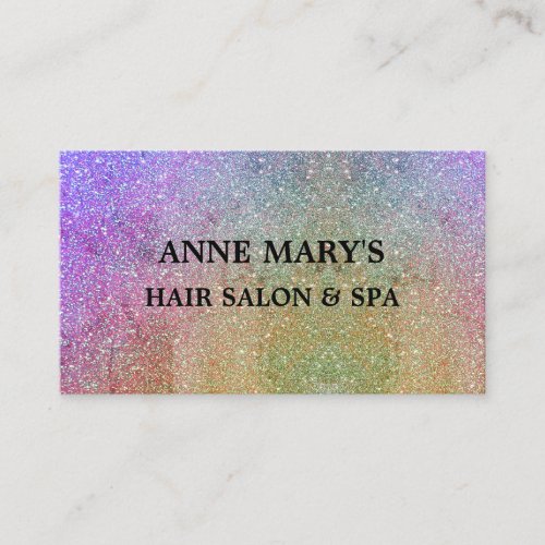 Glittery Gold Purple Pink Hair Salon Spa Boutique Business Card