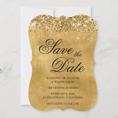 Glittery Gold Save the Date