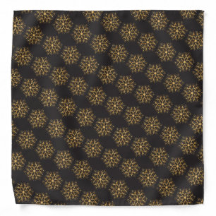 Glittery Gold Snowflakes Bandana