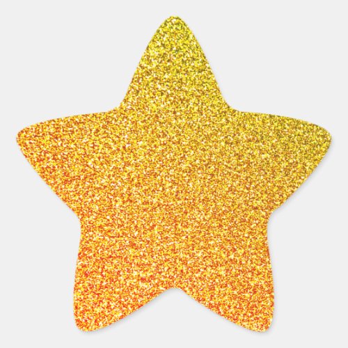 Glittery Gold Sparkle Wedding Birthday Ombre Color Star Sticker