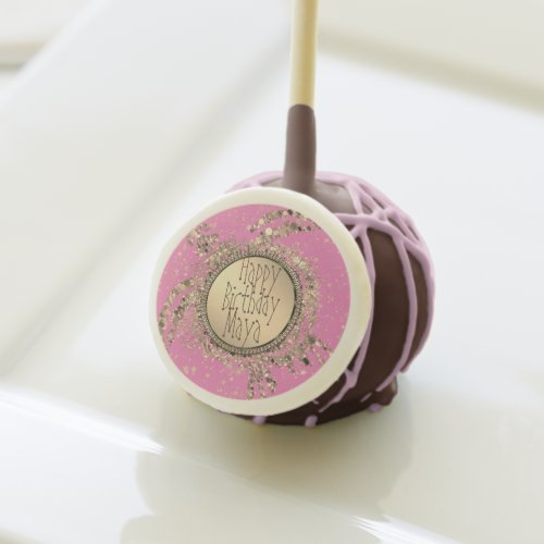 Glittery Gold Turtle on Pink Birthday       Cake Pops