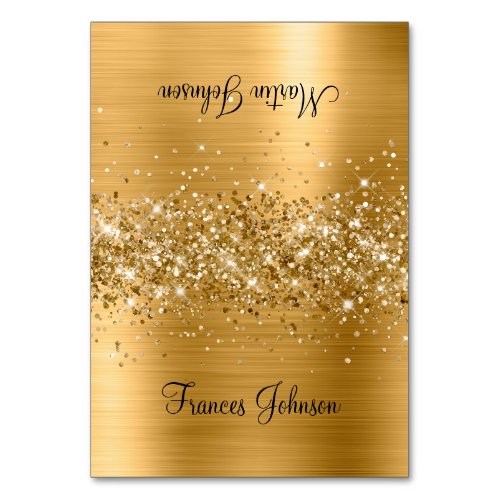 Glittery Gold Two Name Place Cards