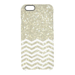 Glittery Gold with White Chevrons iPhone 6/6s Case