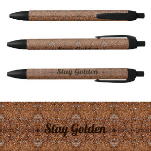Glittery Golden Glass Pen