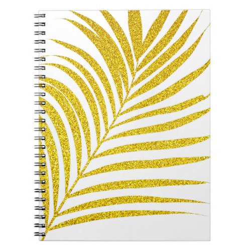 Glittery Golden Palm Tree Cute Tropical Gift Favor Notebook