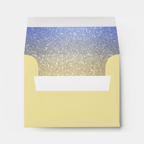 Glittery Gradient Blue RSVP Envelope