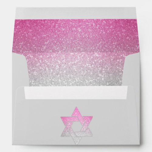 Glittery Gradient Hot Pink Invitation Envelope