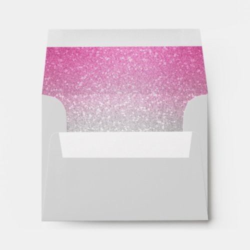 Glittery Gradient Hot Pink RSVP Envelope