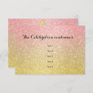 Glittery Gradient Party Card Coral