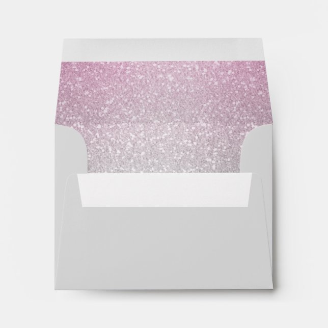 Glittery Gradient Pink RSVP Envelope (Back (Bottom))