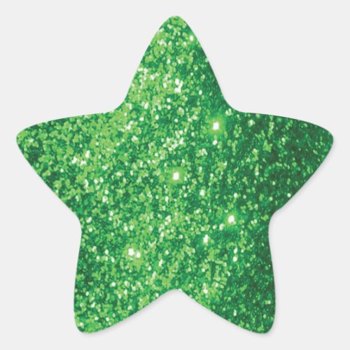Glittery Green Star Sticker