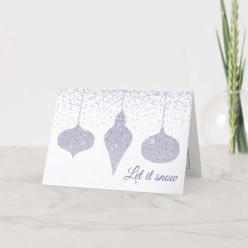 Glittery Holiday Ornaments Photo Christmas Card