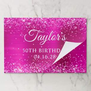 Glittery Hot Pink Foil 50th Birthday Paper Pad