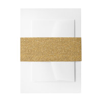 Glittery Invitation Belly Band Faux Gold Glitter