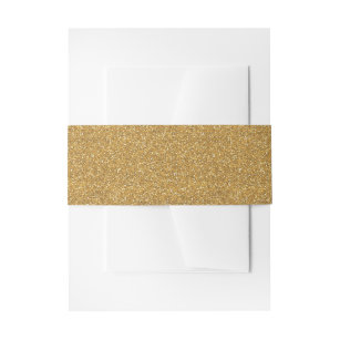 Glittery Invitation Belly Band Faux Gold Glitter